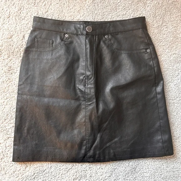 H&M Skirts Faux Leather Mini Skirt Nwt Poshmark